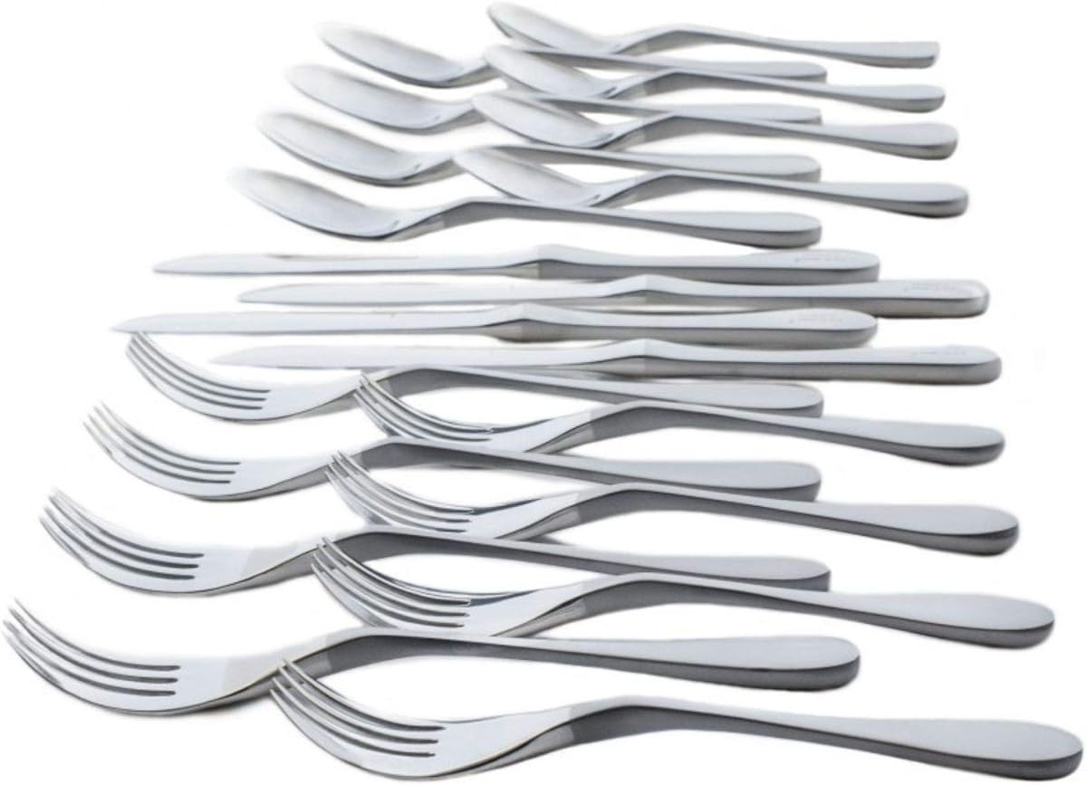 Knork Original Cutlery Utensils Juego de cubiertos, 20 piezas (servicio para 4), Duo Silver