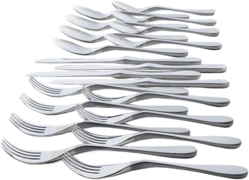 Knork Original Cutlery Utensils Juego de cubiertos, 20 piezas (servicio para 4), Duo Silver