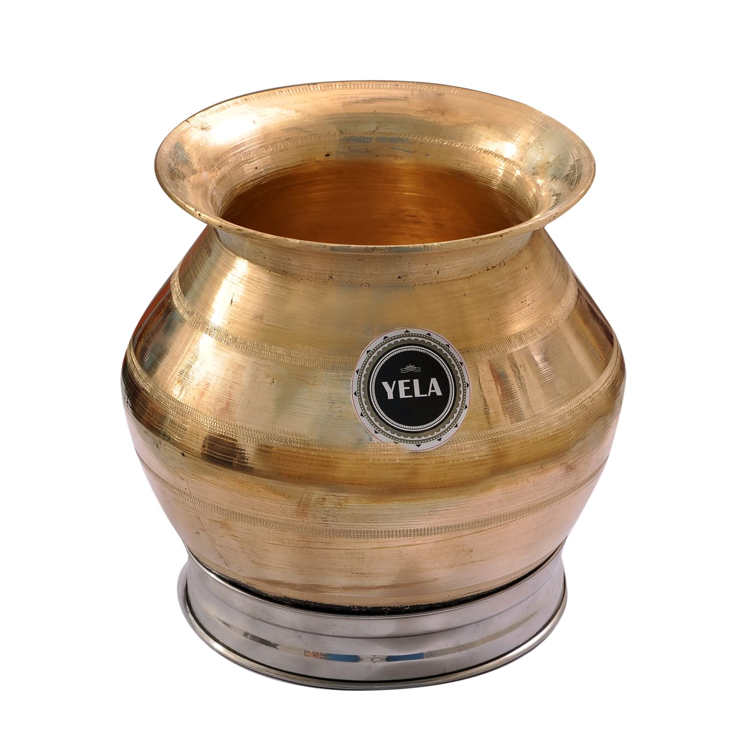 Yela Bronze Pot | 1500 ML | Vengala Panai, Kansya Patra, Kancina Patre|Traditional Vessel Ideal for Making Tasty and Healthy Pongal, Upma, Sweets |Serves 3 Persons