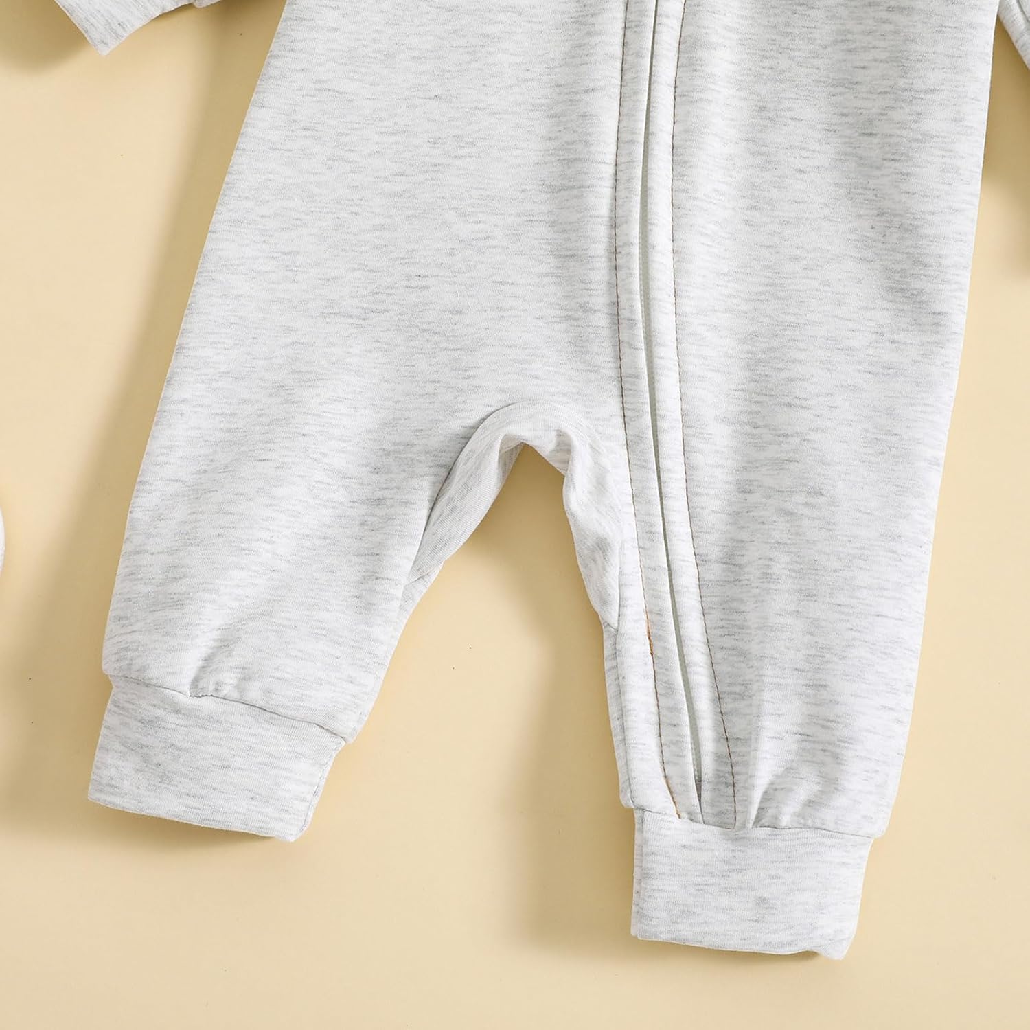 allshope Newborn Baby Boy Fall Outfit Romper Long Sleeve Hooded Contrast Color Zipper Jumpsuit Bodysuit Infant Clothes - Image 7