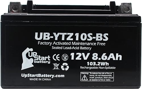 Miniatura 2 de Reemplazo de batería YTZ10S-BS (8.6 Ah, 12 V, sellada) Activada de fábrica, batería sin mantenimiento compatible con - 2015 FZ-07, 2006 CBR1000RR,