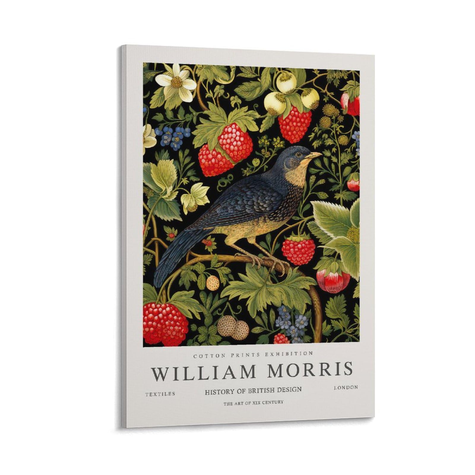 William Morris Strawberry Floral Art Posters & Prints For Room Aesthetic Canvas Wall Art Bedroom Decor 24x36inch(60x90cm)