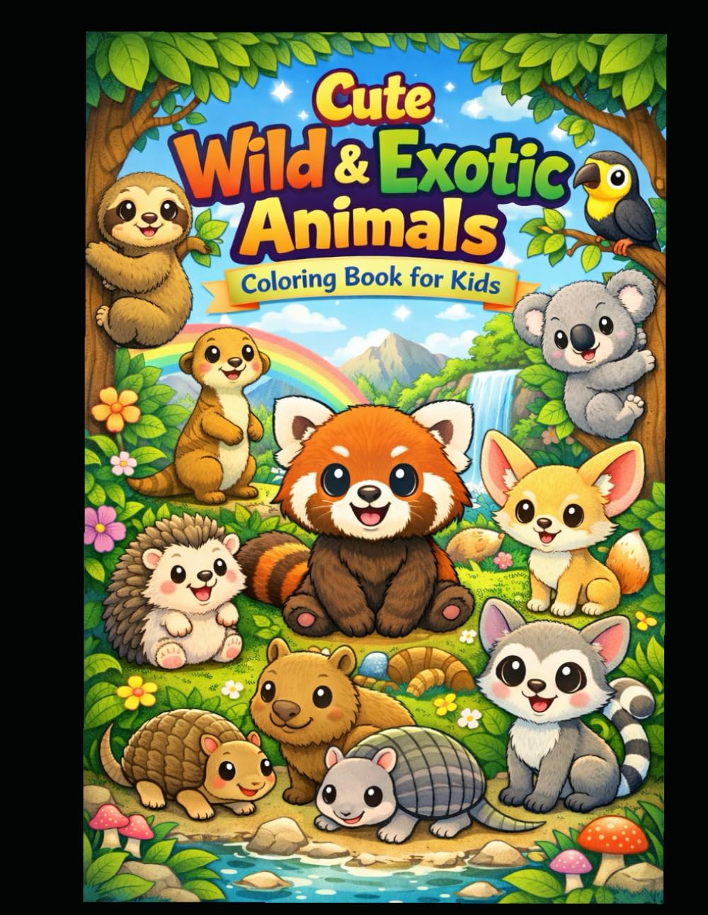 Cutest Wild & Exotic Animals Coloring Book for Kids: Adorable Rare Animals to Color
