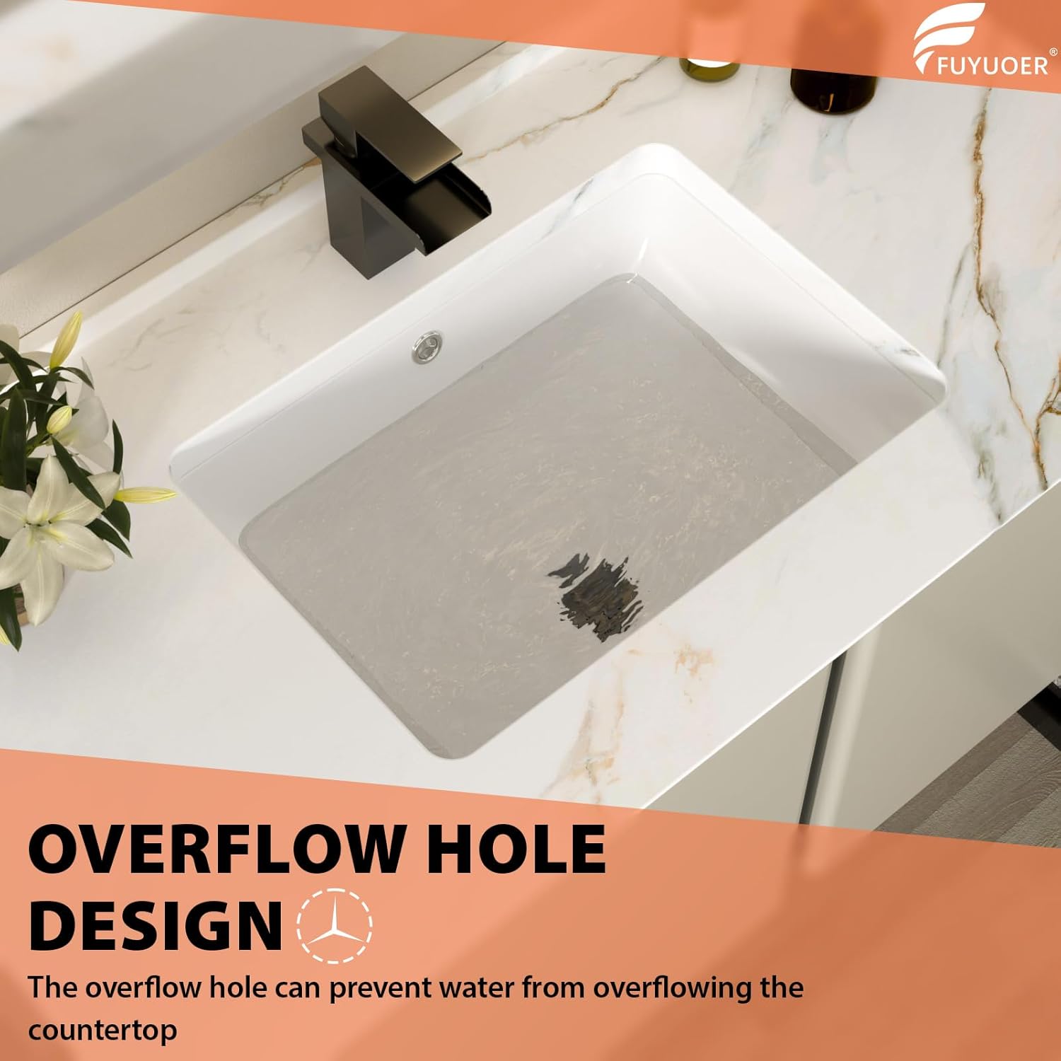 Undermount Bathroom Sink Rectangular - Fuyuoer 20 x14 Inch Ceramic Under Counter Bathroom Vanity Sink White Modern Bath Sink Basin Lavatory Sink