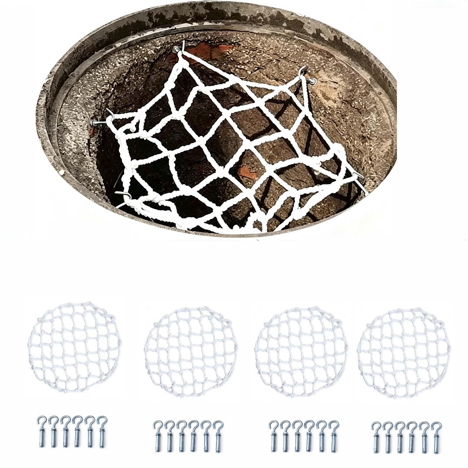 Schacht Absturznetz 3/4-Pack Rundes Tiefbau Für Brunnen/Klärgrube | Sicherheitsnetz Für Tiefbau(4pack,Dia-56cm/22inch)