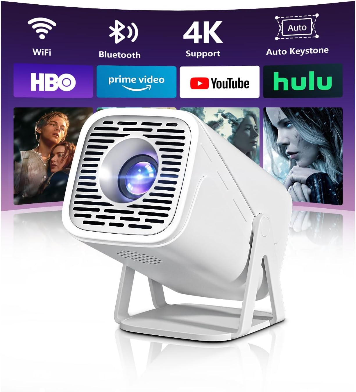 Mini Projector with WiFi and Bluetooth,...