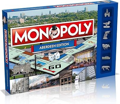 Winning Moves Aberdeen Monopoly Board Game, Advance to Castlegate, Duthie Park and Robert Gordon s College and trade your way to success, 2 6 players makes a great gift for ages 8 plus