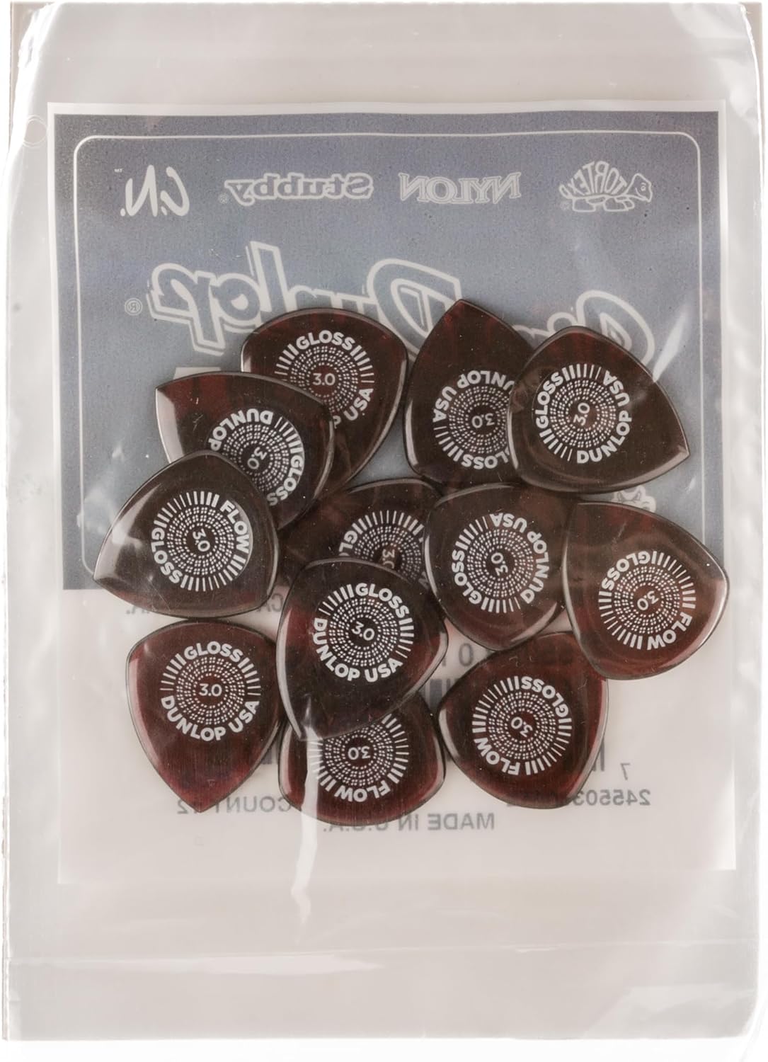 Jim Dunlop Flow® Gloss Pick 3.0MM - 12 Pack