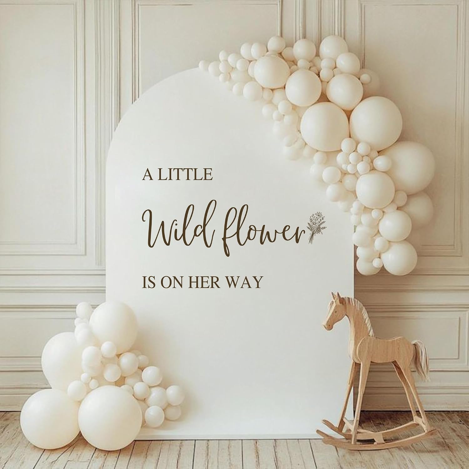 A Little Wild Flower is On Her Way Baby Shower Decal Sign,Gender Reveal Girl or Boy Wall Stickers Sign,Baby Party Sign Vinyl Decal,for Birthday Party Backdrop Wall Decor Supply (Wildflower Decal)