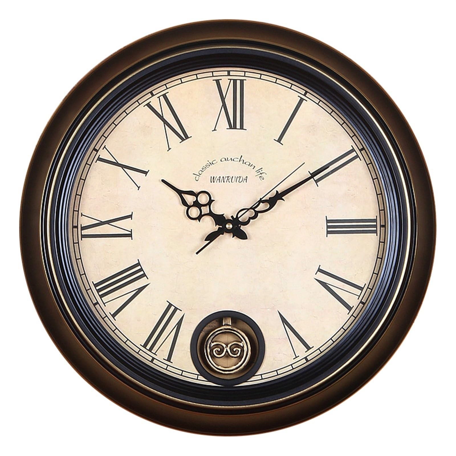 Reloj de pared silencioso que no hace tictac, estilo rústico retro vintage, decorativo para cocina, sala de estar, dormitorio