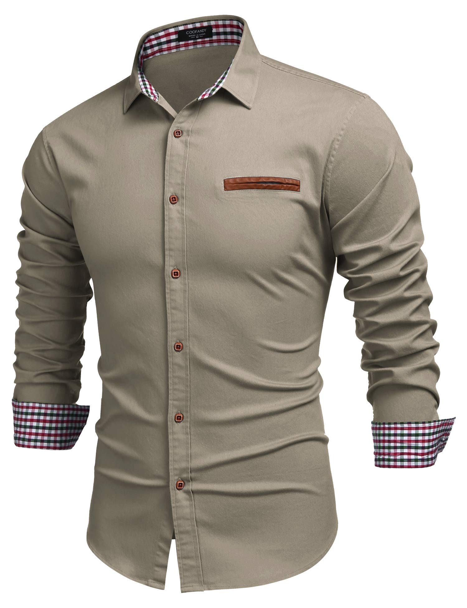 Coofandymens Casual Dress Shirt Button Down Shirts Long Sleeve