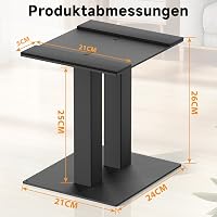 Stand pentru boxe de birou OUUTMEE din metal, înălțime 25 cm, cu benzi din cauciuc antiderapante și antivibrații, negru, set de 2, Large 2