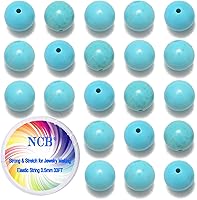 Vista 57 de NCB - 200 cuentas naturales, redondas y sueltas de lava volcánica negra natural de 0.32 pulgadas (8 mm), para joyería con espaciador y cordón