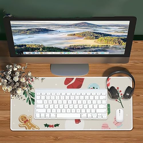 Miniatura 6 de Vintage Snowman Socks Mouse Pad Large Gaming Desk Mat with Non- Slip Rubber Base Smooth Face Desk Mats On Top of Desks Desktop Mat Accessories Women