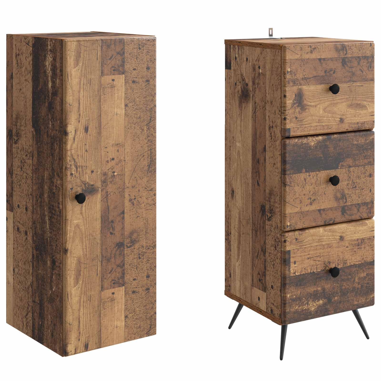 Set di Armadi 2 Pezzi 34,5 x 34,5 x 90 cm in Legno Ingegnerizzato