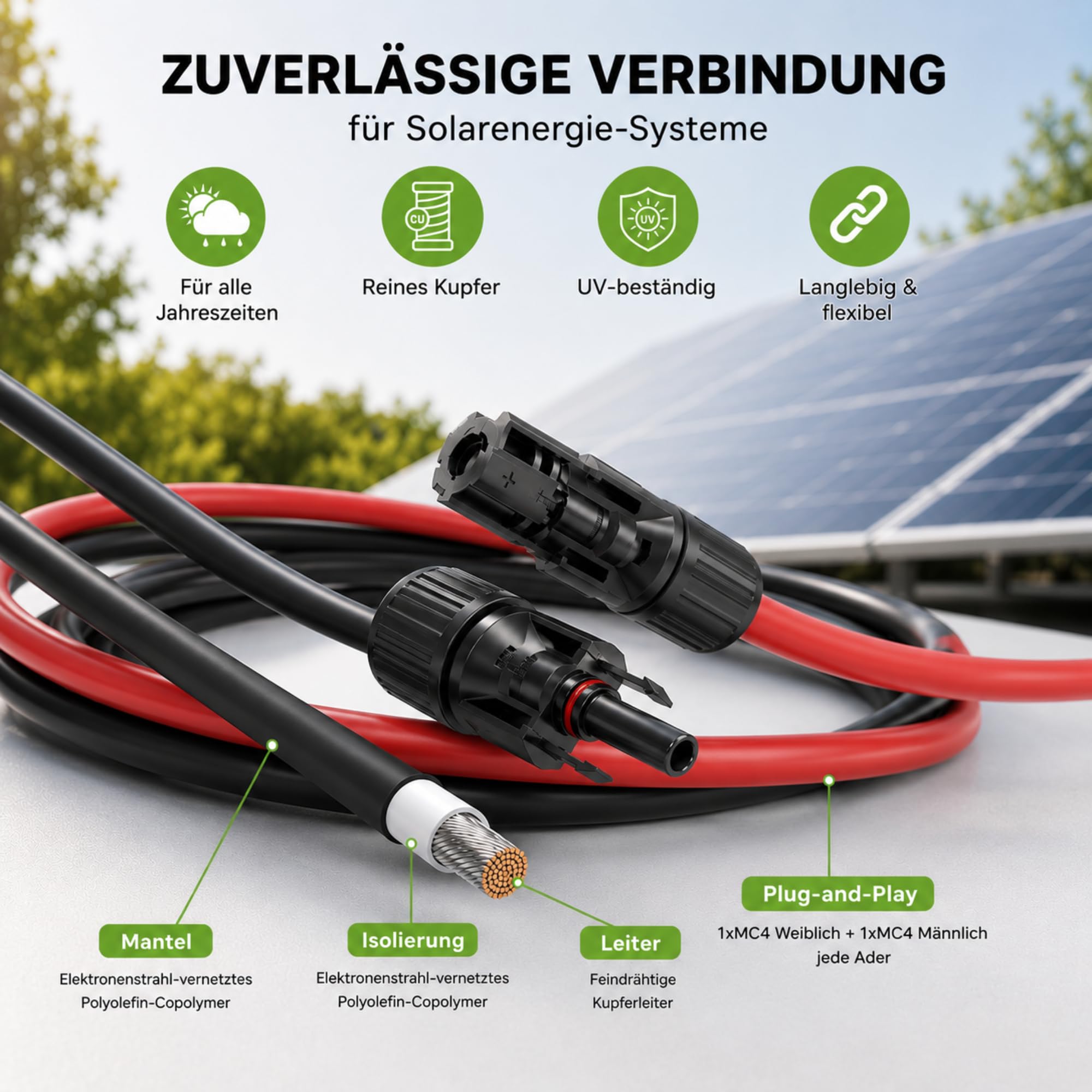 Offgridtec 10m 10mm² Solar-Verlängerungskabel mit Solarstecker