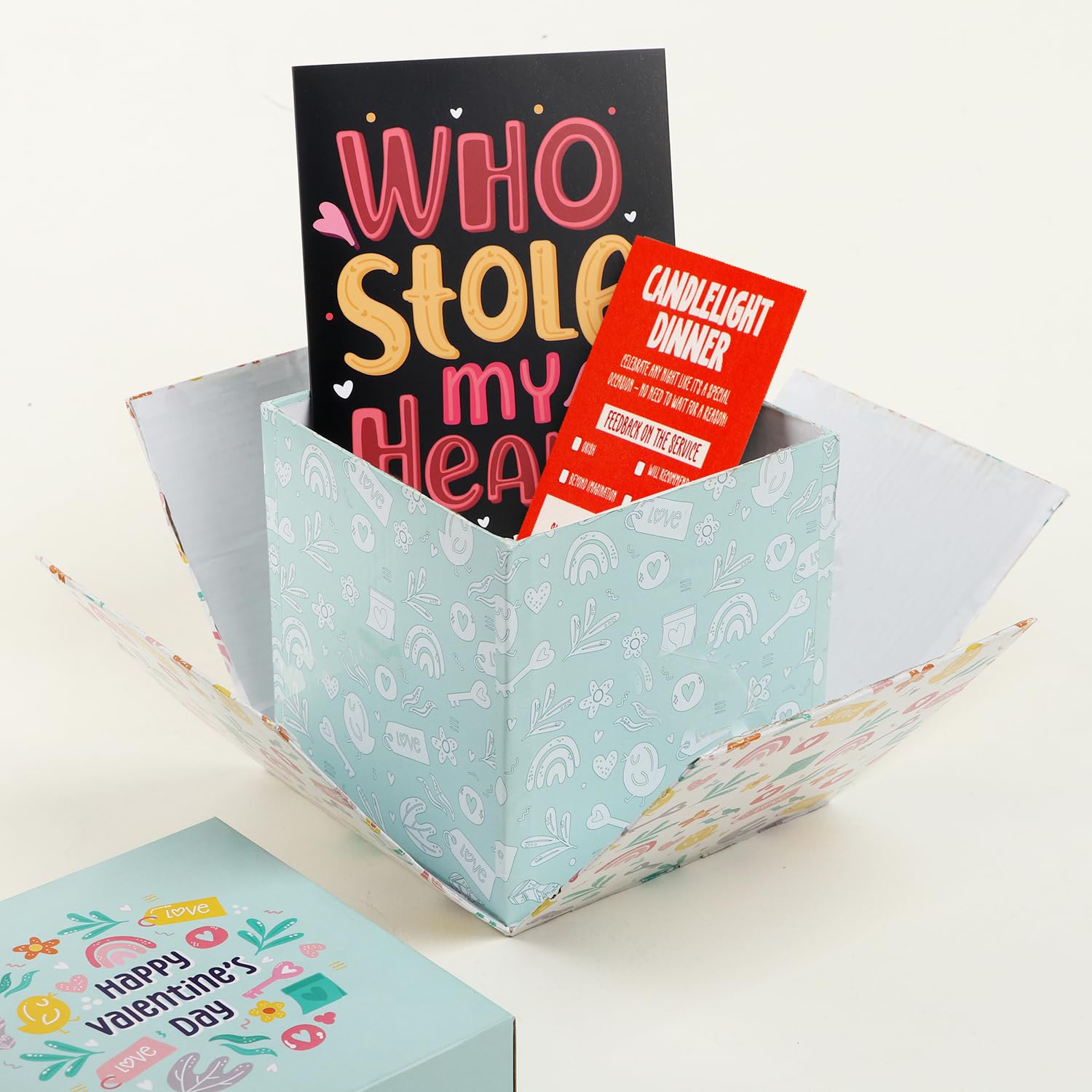 Oye Happy Butterfly Gift Box : Valentine's, Anniversary, or Birthday surprise for Couples. Ideal for Him/Her, Husband/Wife, Lover, Fiance. Best for Long Distance Love! (Easel & Greeting card) 1