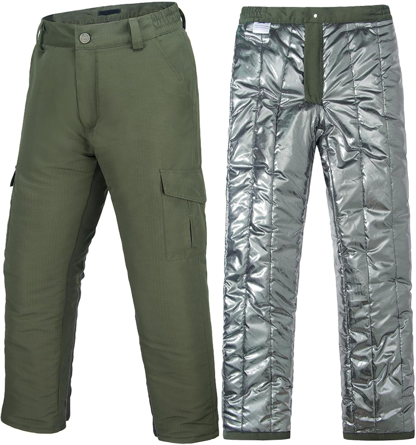 WAHYI Men's Winter Waterproof Insulated Pants Heat Reflective Lining Snow Ski Pants for Outdoor Work Hunting Hiking