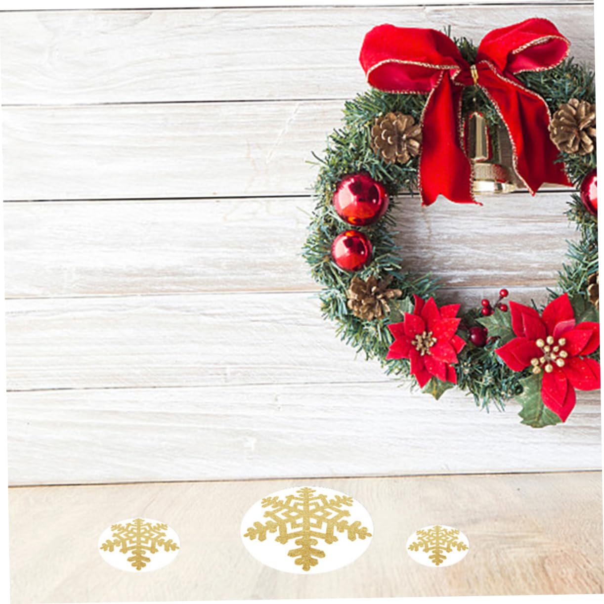 DECHOUS 3 Sets Schneeflocken-glitzeraufkleber Weihnachtsdekoration Selbstklebende Schneeflocken-wandaufkleber Für Heimdekorationen Christbaumschmuck 12 Stück * 3