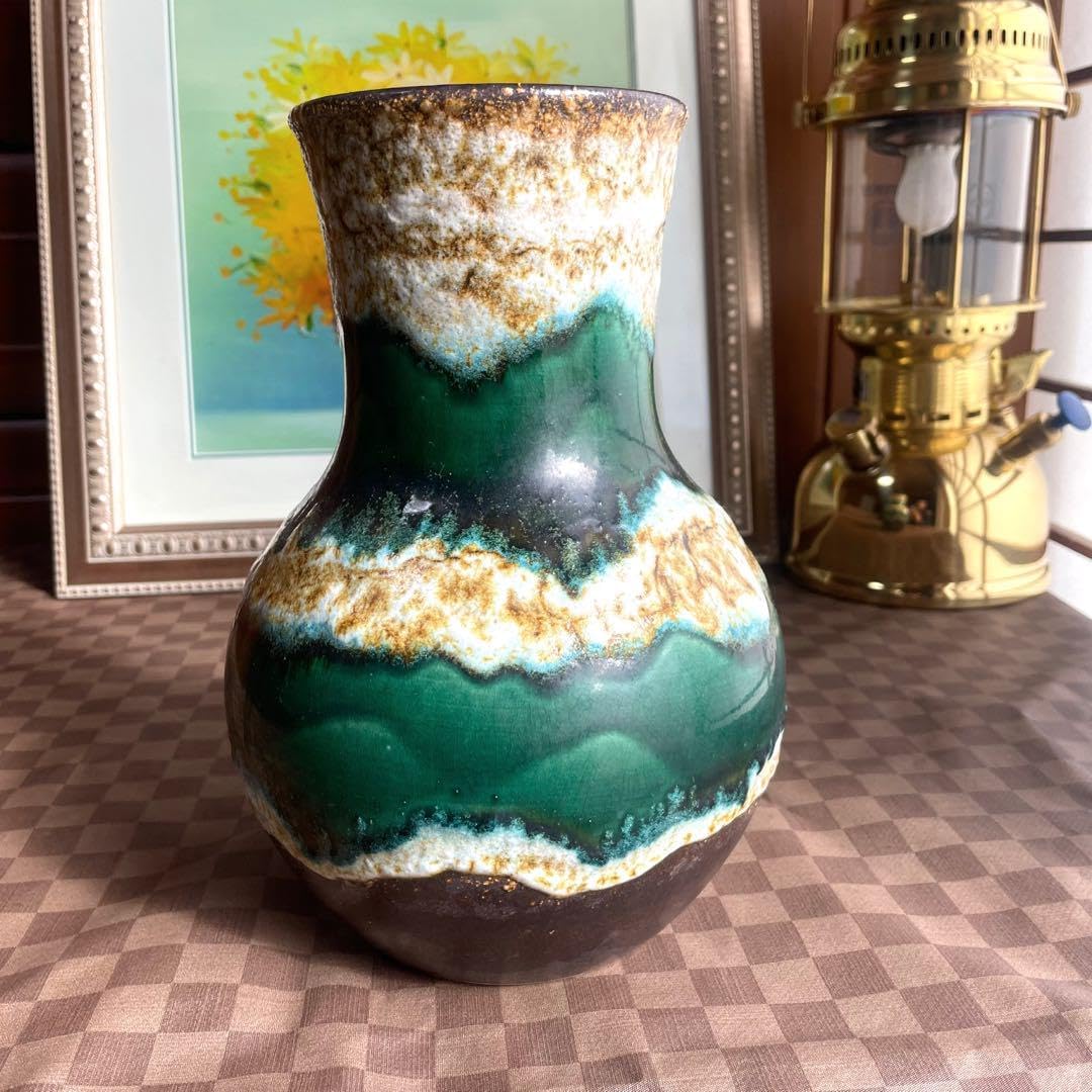 真作保証 文化 勲章受章 作家 ガラス工芸界重鎮藤田喬平作 手吹金彩花瓶