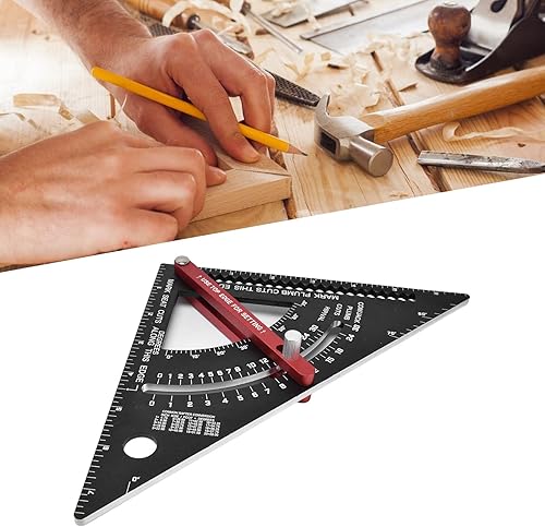 Miniatura 3 de RANNYY Regla triangular, regla ajustable, herramienta de diseño multifuncional de carpintería de aleación de aluminio movible