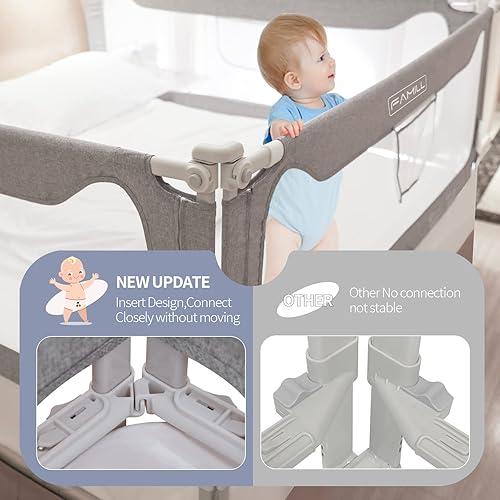 Miniatura 5 de MHOMER Riel de cama para niños pequeños, riel de cama para bebés, niños pequeños, rieles de cama y protectores de riel, rieles de seguridad de cama