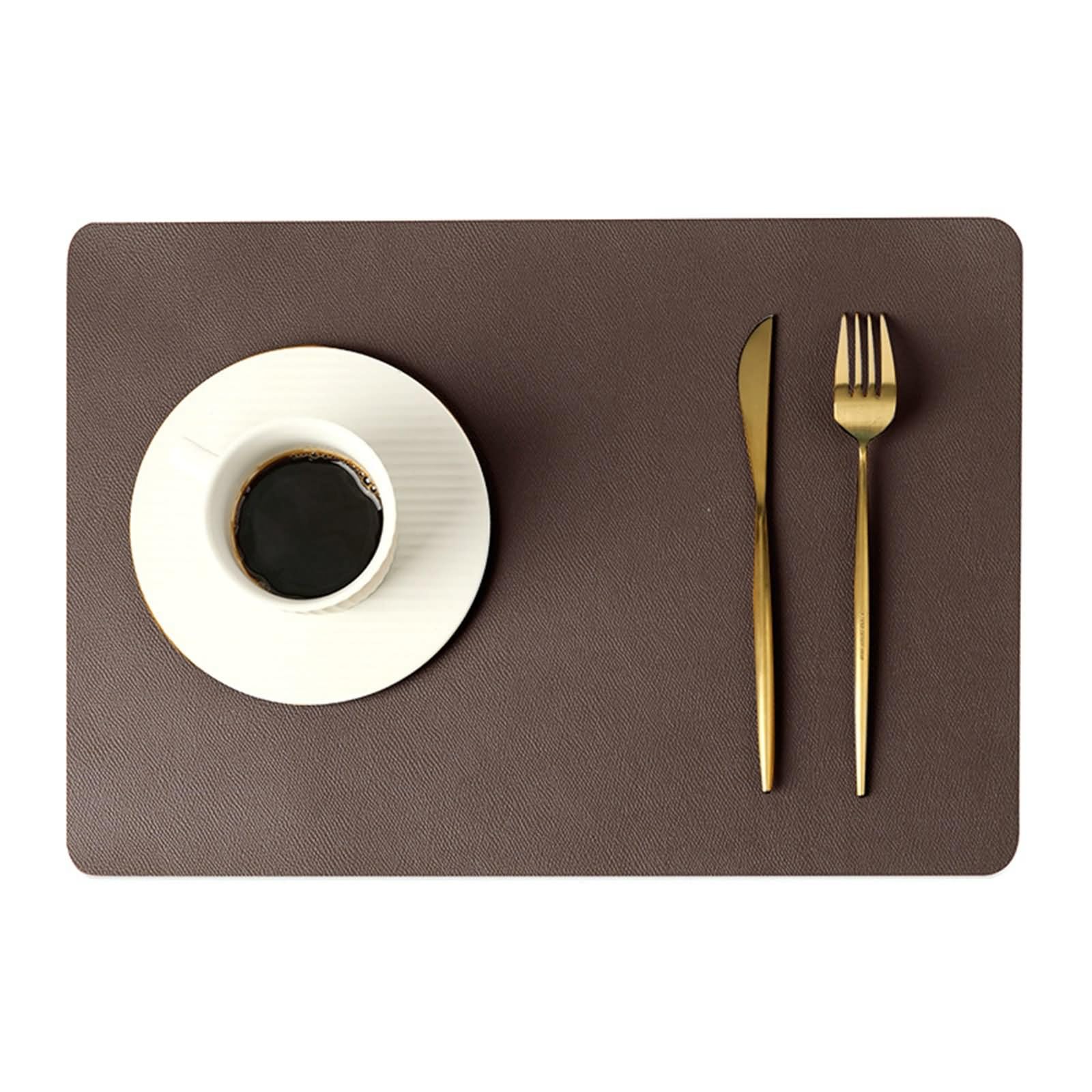 Lot de 4 Placemats for Dining Table 43x30cm, Desk Mat Couleur Unie PVC Café pour Table Cuisine ou Salon