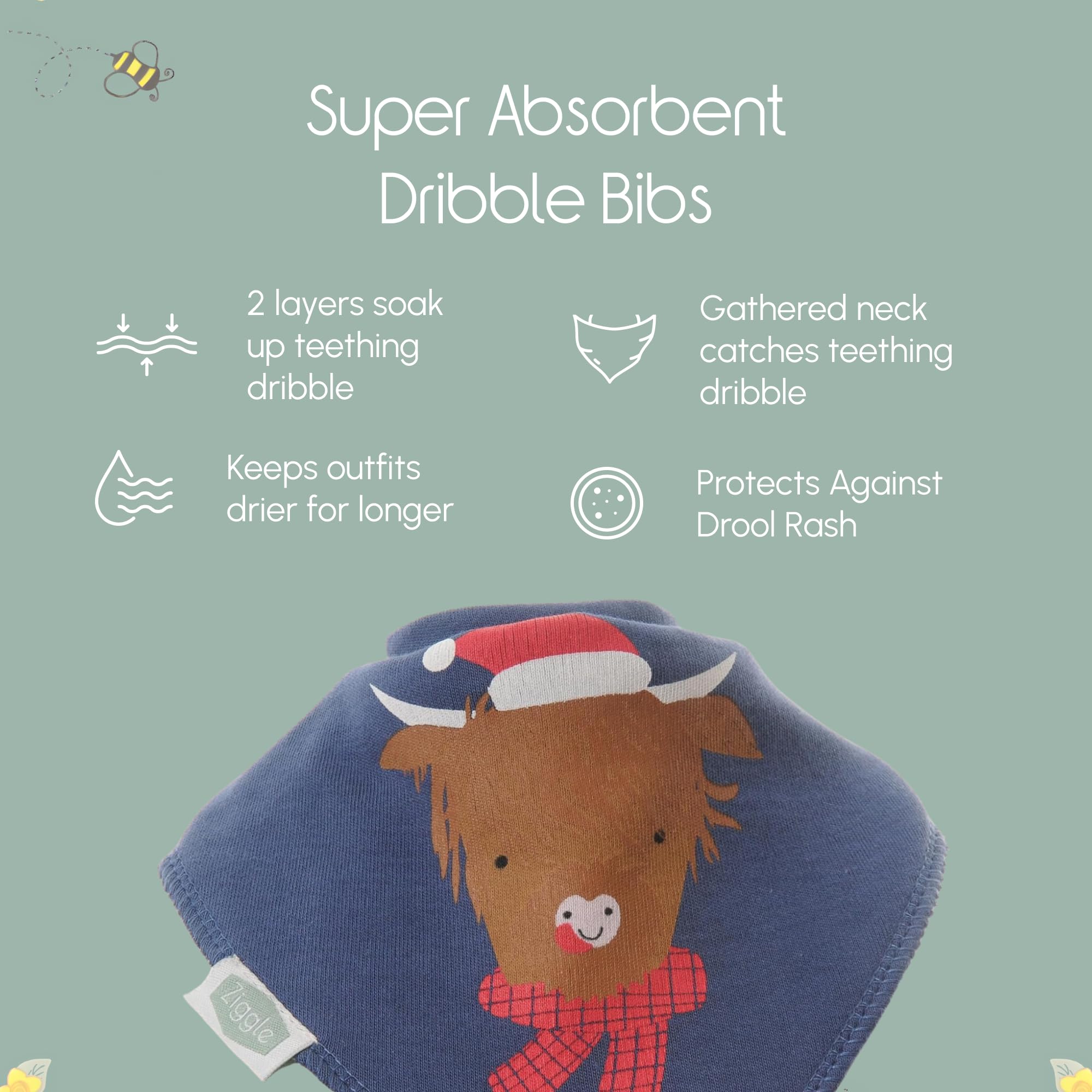 Bandana Dribble Bibs - Cotton Front Baby Bibs Newborn to 24 Months - Newborn Baby Gifts - Bibs For Comfortable Kids — view 95