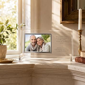 THINGS REMEMBERED Engraved Anniversary Message Glass Picture Frame