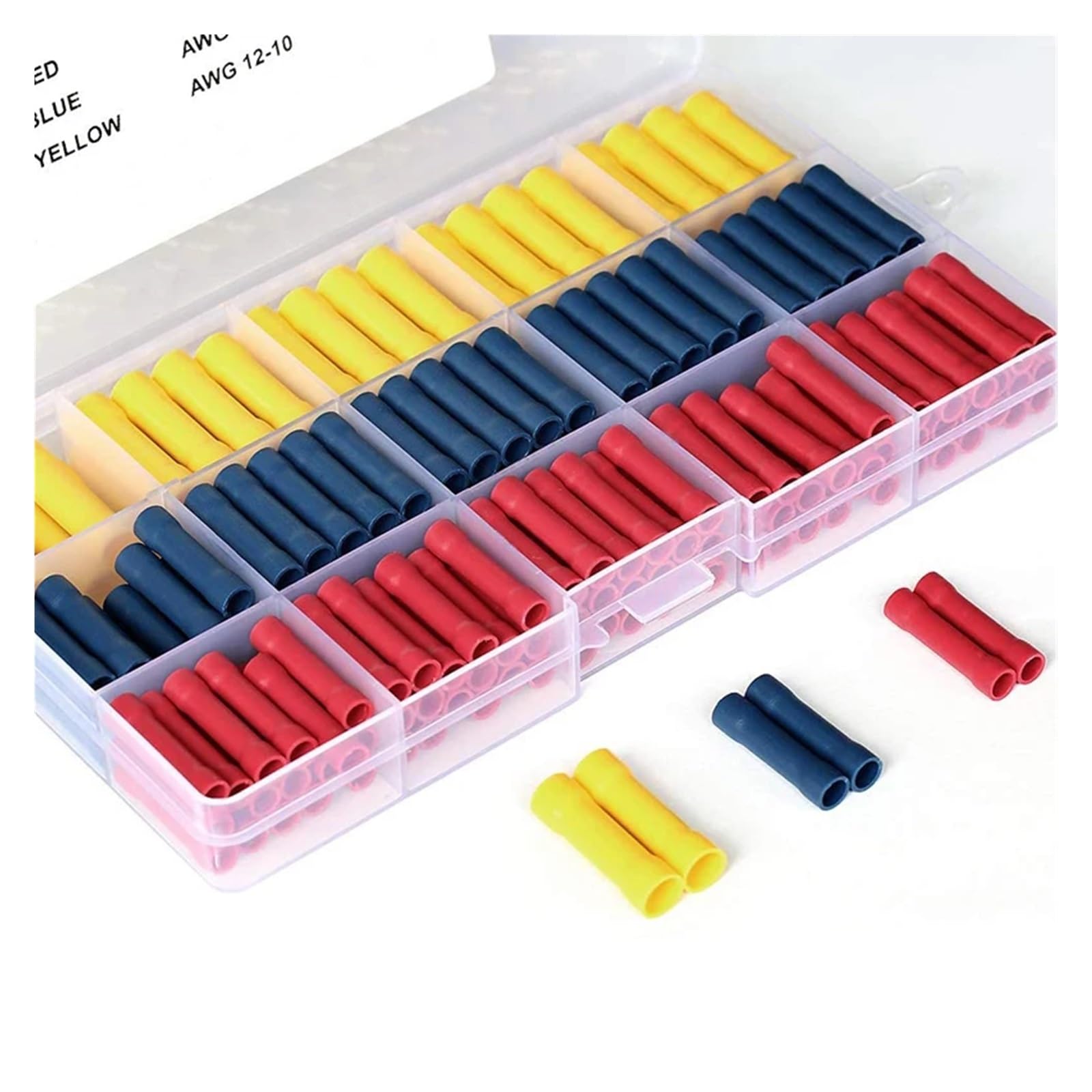 Assortiment de 200 cosses à isolées for câbles électriques, connecteurs Droits à Bout Plat, bornes à BV1.25 BV2 BV5.5