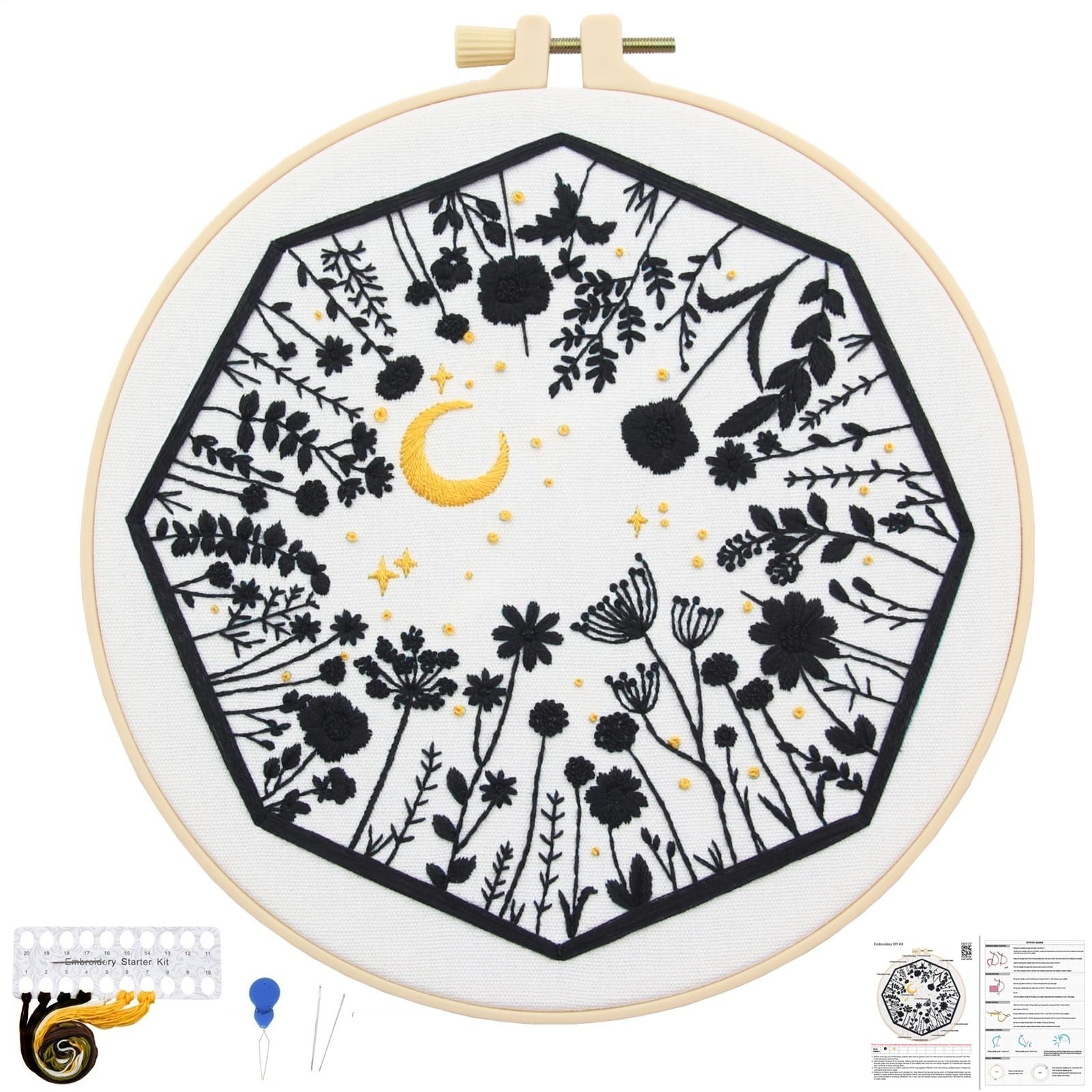 Beginner Embroidery Kits - Floral Designs & Video Tutorial -9