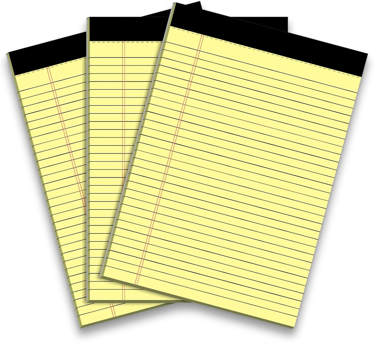 Legal Pads 8.5 x 11 inch Wide Ruled 3 Pack, Lined Note