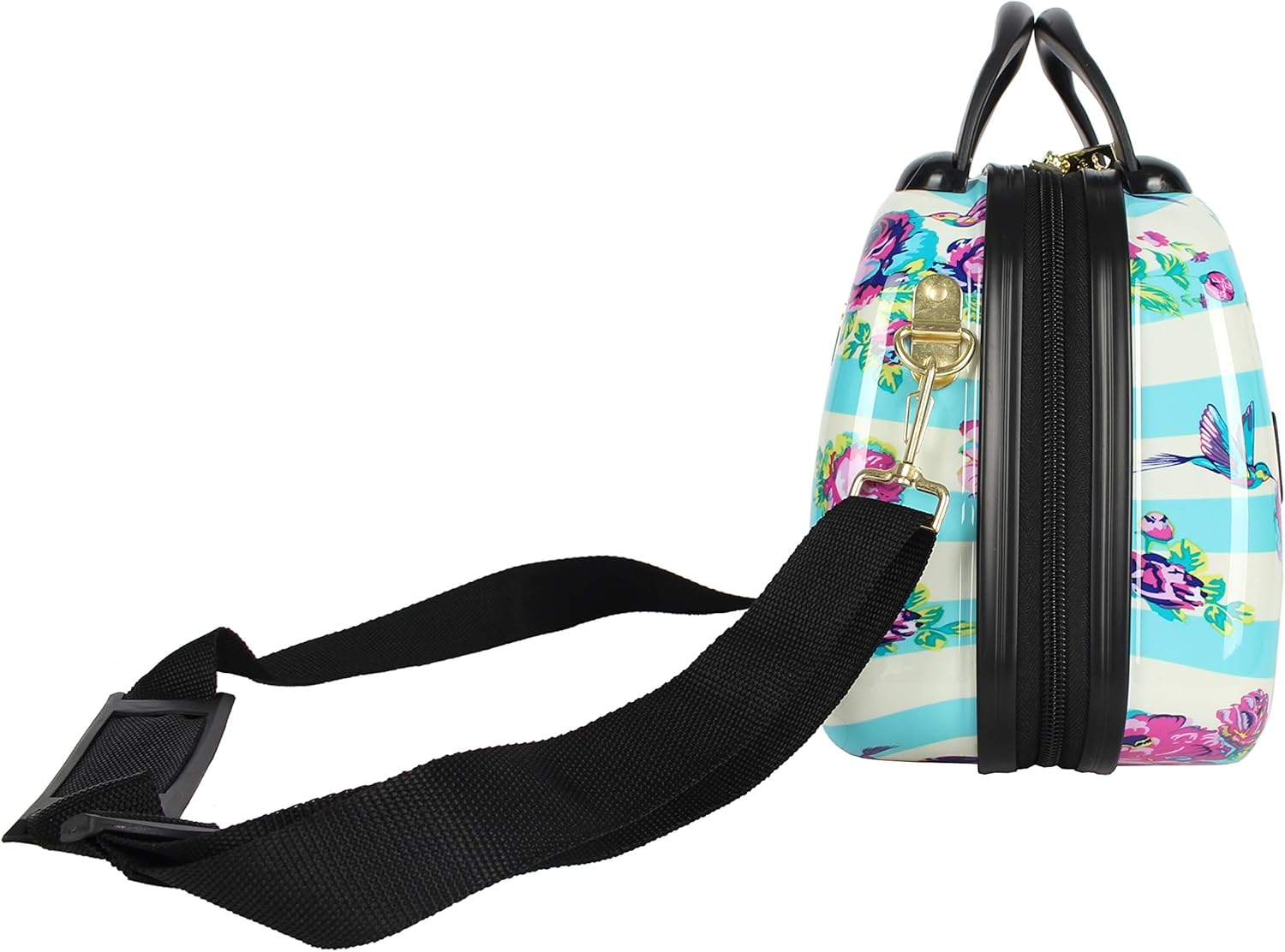 Betsey Johnson Hardside Cosmetic Case - Lightweight Small Size Hardshell Travel Hand Makeup Bag - Adjustable Shoulder Strap - Bag for Women and Girls - Multi-Functional Case - Image 3