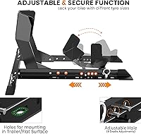 Vista 8 de GRAND PITSTOP Calzo de rueda universal para soporte de motocicleta para remolque, completamente ajustable, desmontable y plegable (negro)