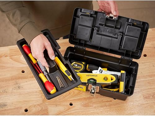 Miniatura 6 de STANLEY Caja de herramientas serie 2000 con pestillo de metal, 2 organizadores de tapa, bandeja portátil para herramientas, 12.5 pulgadas, 1-92-064