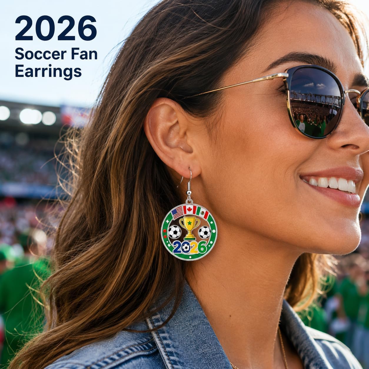 Worlds Cup 2026 Soccer Earrings for Women – Lightweight Acrylic Fan Jewelry, Soccer Mom Game Day Accessories, Sports Event Outfit Jewelry image 2