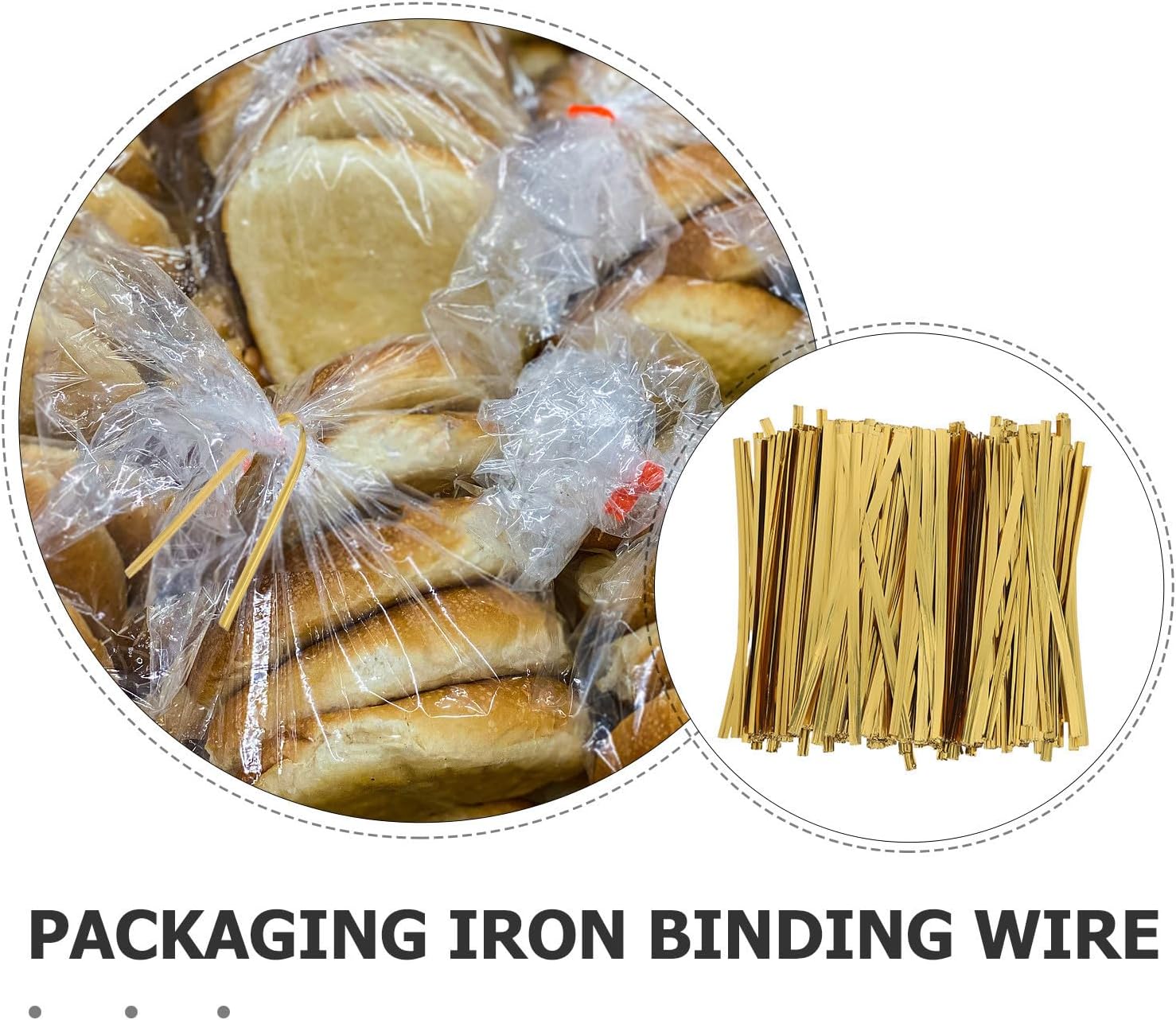 Ipetboom 2400pcs Golden Iron Twist Ties for Boxes and Laminated Boxes Reusable Burrfree Twisted Ties for Takeaway and Shops Sturdy Coffee Bag and Garden image 3