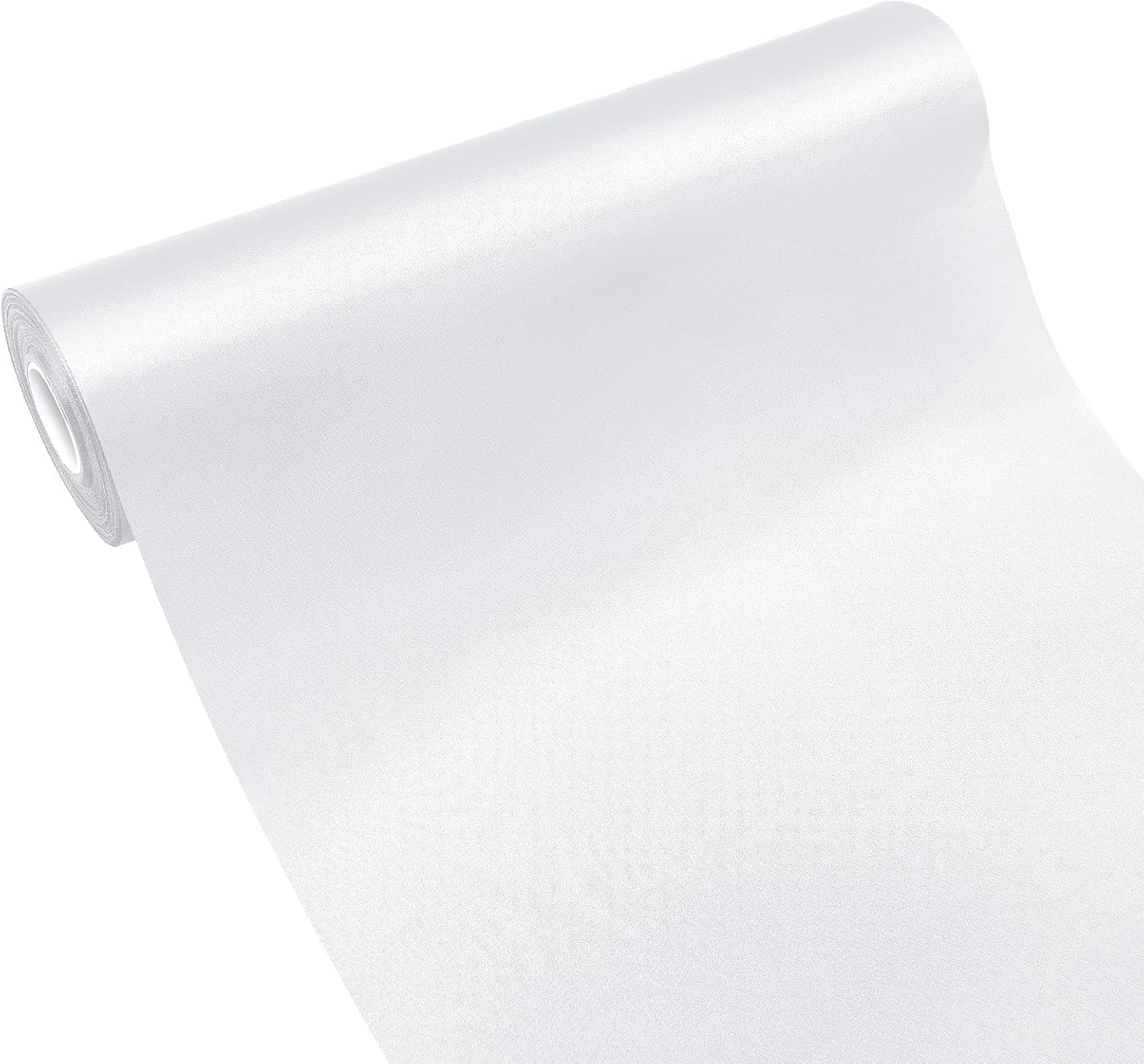 White Satin Ribbon 12 Inch 25 Yards Fabric Large Silk Ribbon for Gift Wrapping Cutting Ceremony Kit Grand Opening Chair Sash Table Hair Car Bows Sewing Craft
