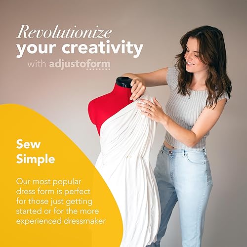 Miniatura 6 de Adjustoform Sew Simple FG304 maniquí ajustable para costura Poppy S-M (talla de vestido EE. UU. 4-12) maniquí femenino de 8 piezas + marcador de