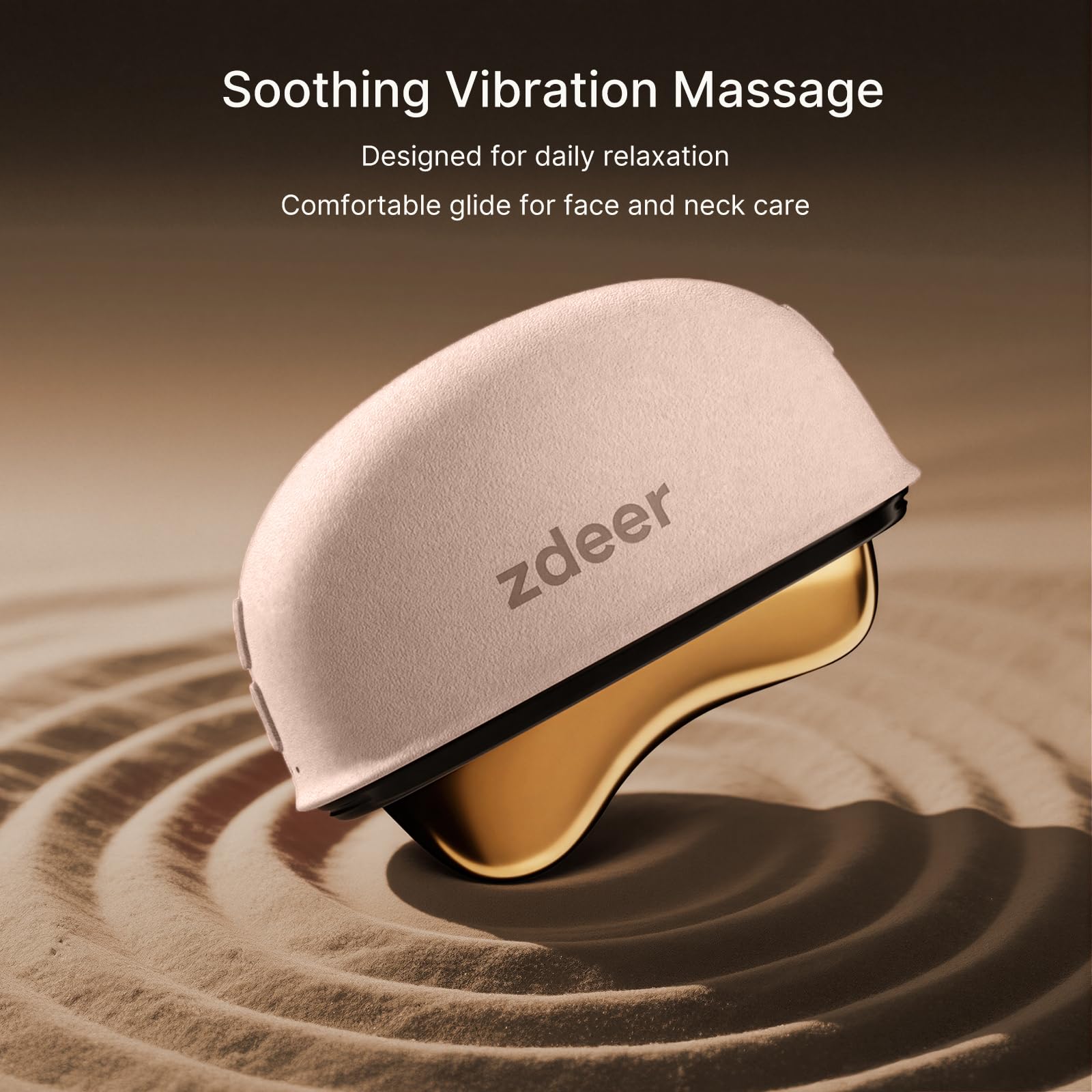 ZDEER Elektrisches Gua Sha Gesichtsmassagegerät mit LED-Rotlicht & Vibration, beheiztes Messing-Design für Modellierung