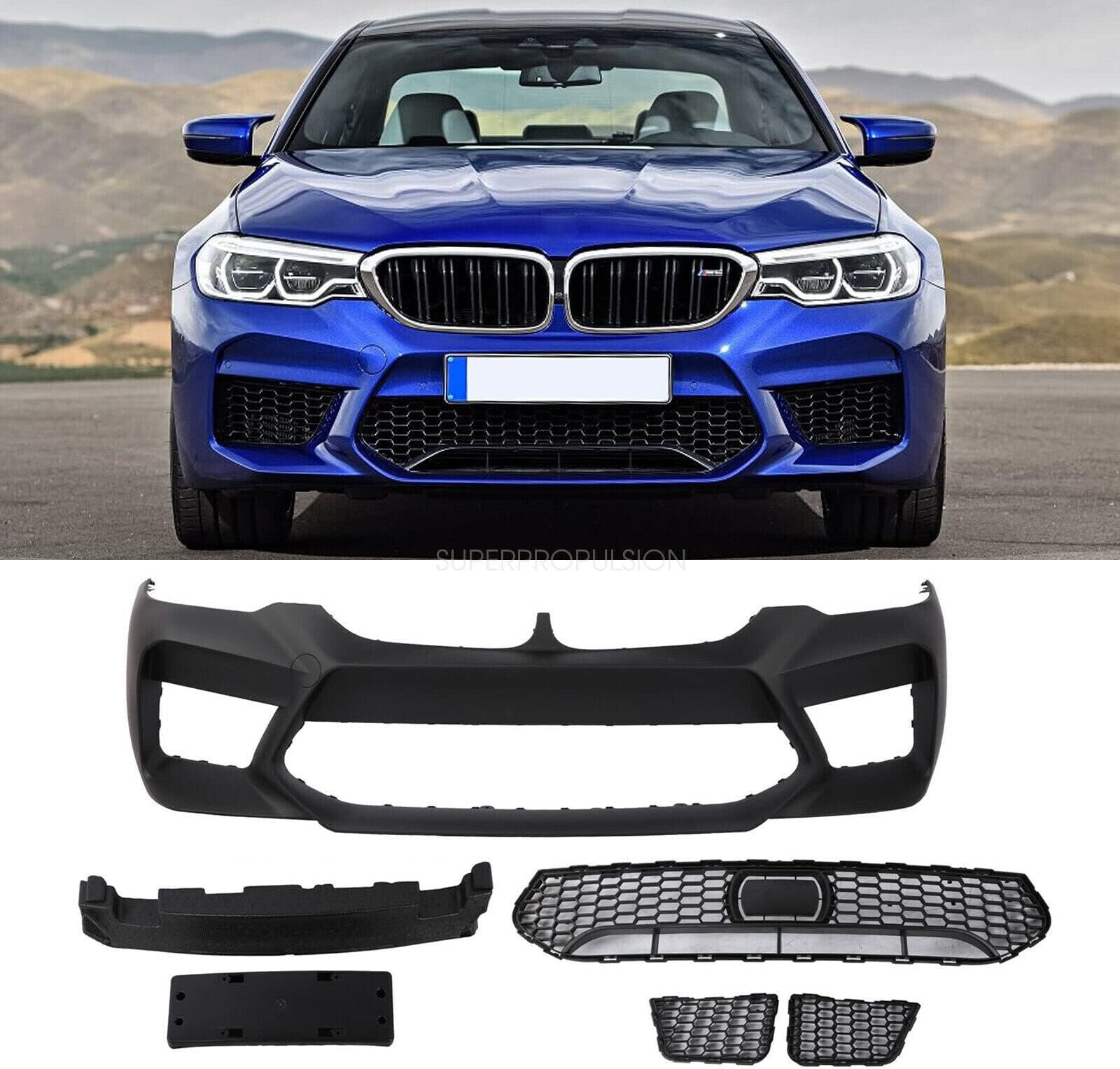 Amazon.com: PENSUN F90 M5 Style Bumper W/O PDC Fit for 2017-2020 G30 ...