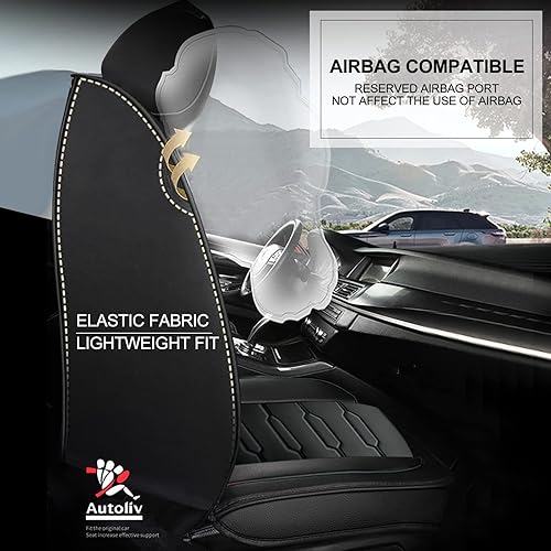 Miniatura 3 de AOMSAZTO - Fundas impermeables de cuero para asientos de auto, ajuste personalizado para 2009-2024 2025 Dodge Ram 1500 2500 3500, cabina de