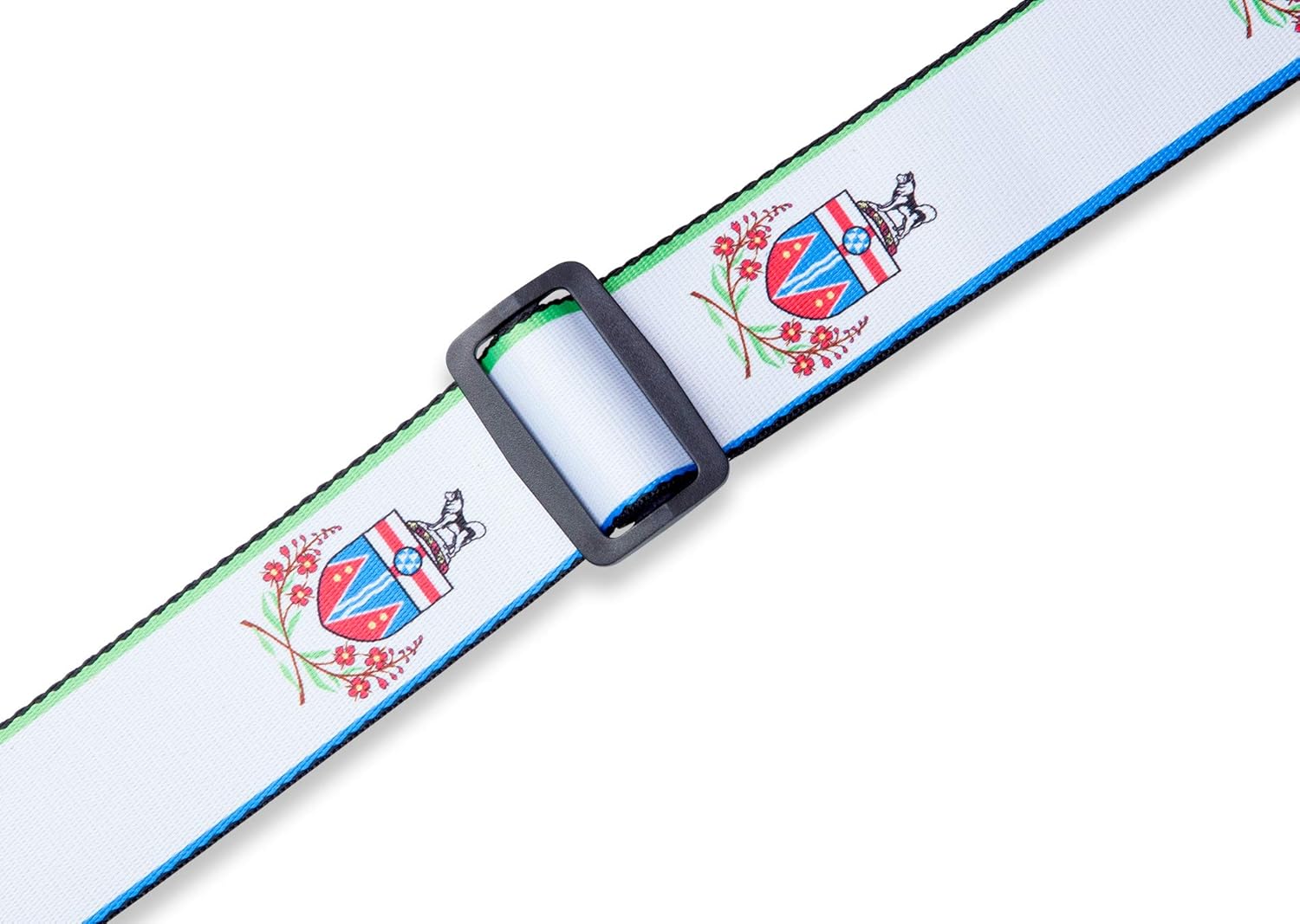 Levy's Leathers 2" Polyester Guitar Strap Yukon Design; White, Blue, and Green (MPPV2-YT)