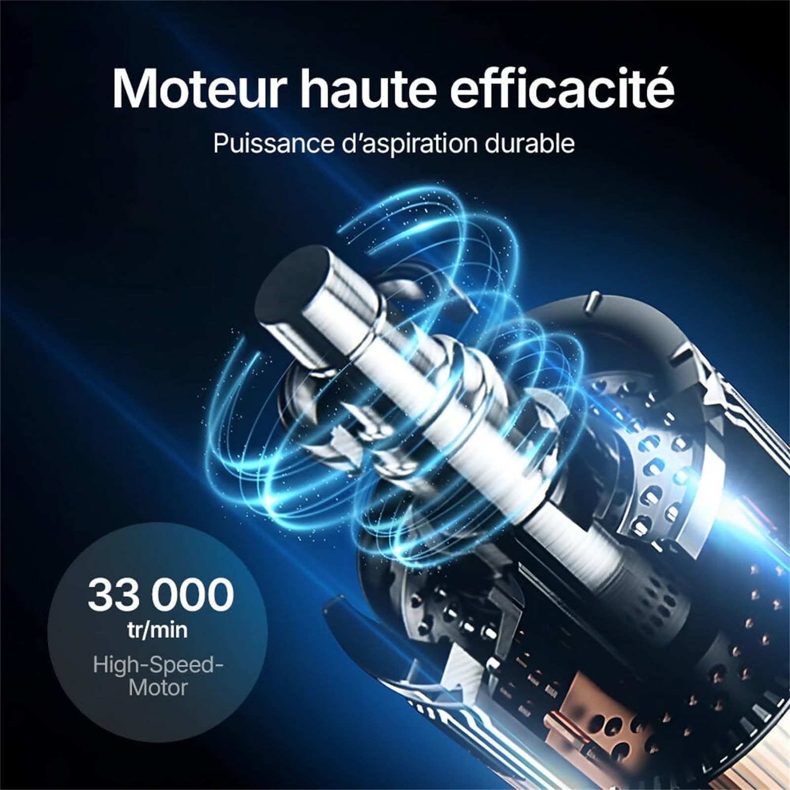 MEIION oryzom Aspirapolvere portatile V1 Pro – Motore ultra potente da 33.000 giri/min per prestazioni eccezionali Aspirapolvere senza fili con illuminazione a LED