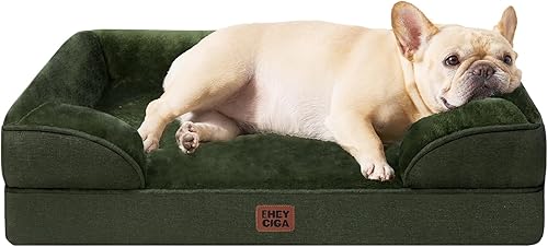 Miniatura 198 de EHEYCIGA – Cama ortopédica mediana impermeable para perros medianos, de espuma viscoelástica tipo caja de huevos, con bordes elevados y base