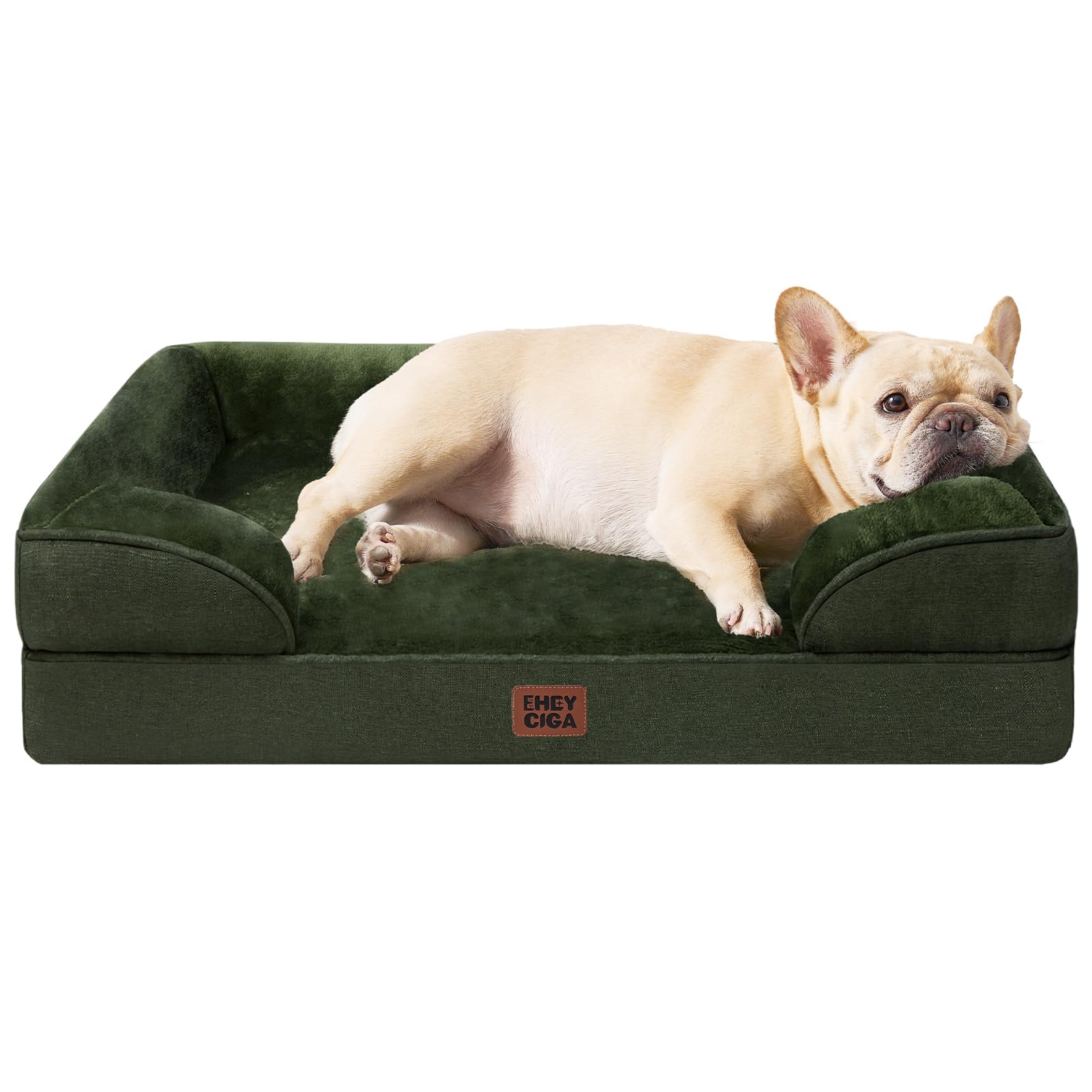 EHEYCIGA Orthopedic Dog Bed for Medium Dogs, Waterproof Memory Foam Medium Dog Beds with Sides, Non-Slip Bottom and Egg-Crate Foam Pet Couch Bed with