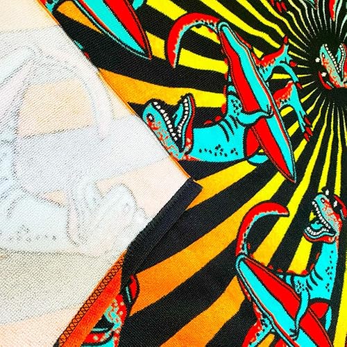 Miniatura 8 de YIFONTIN Toalla de playa para niños, manta de terciopelo 100% algodón, 25.5 x 51 pulgadas, para natación, baño, viajes, campamento y picnic, fiesta