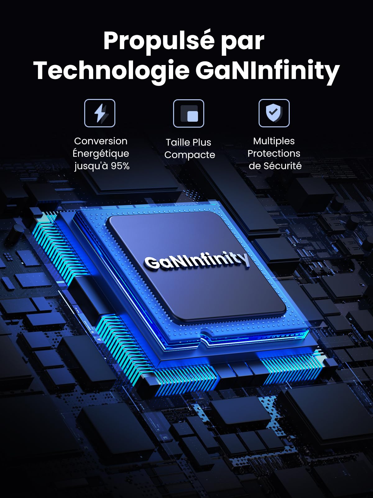 UGREEN Nexode 100W 5 Ports Chargeur USB C Rapide GaNInfinity Prise Secteur