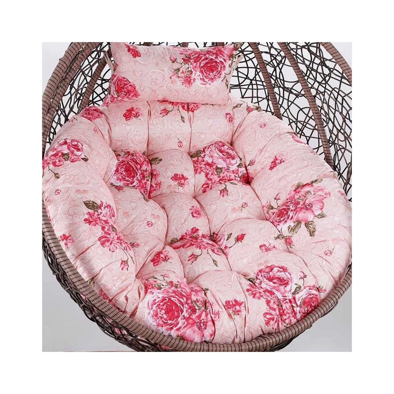 Egg Chair Cushion Replacement Hanging Basket Swing Chair Cushions With Headrest, Outdoor Indoor Thick Large Seat Cushion With Pillow Nest Back (Chair Not Included) (43" diameter,N)