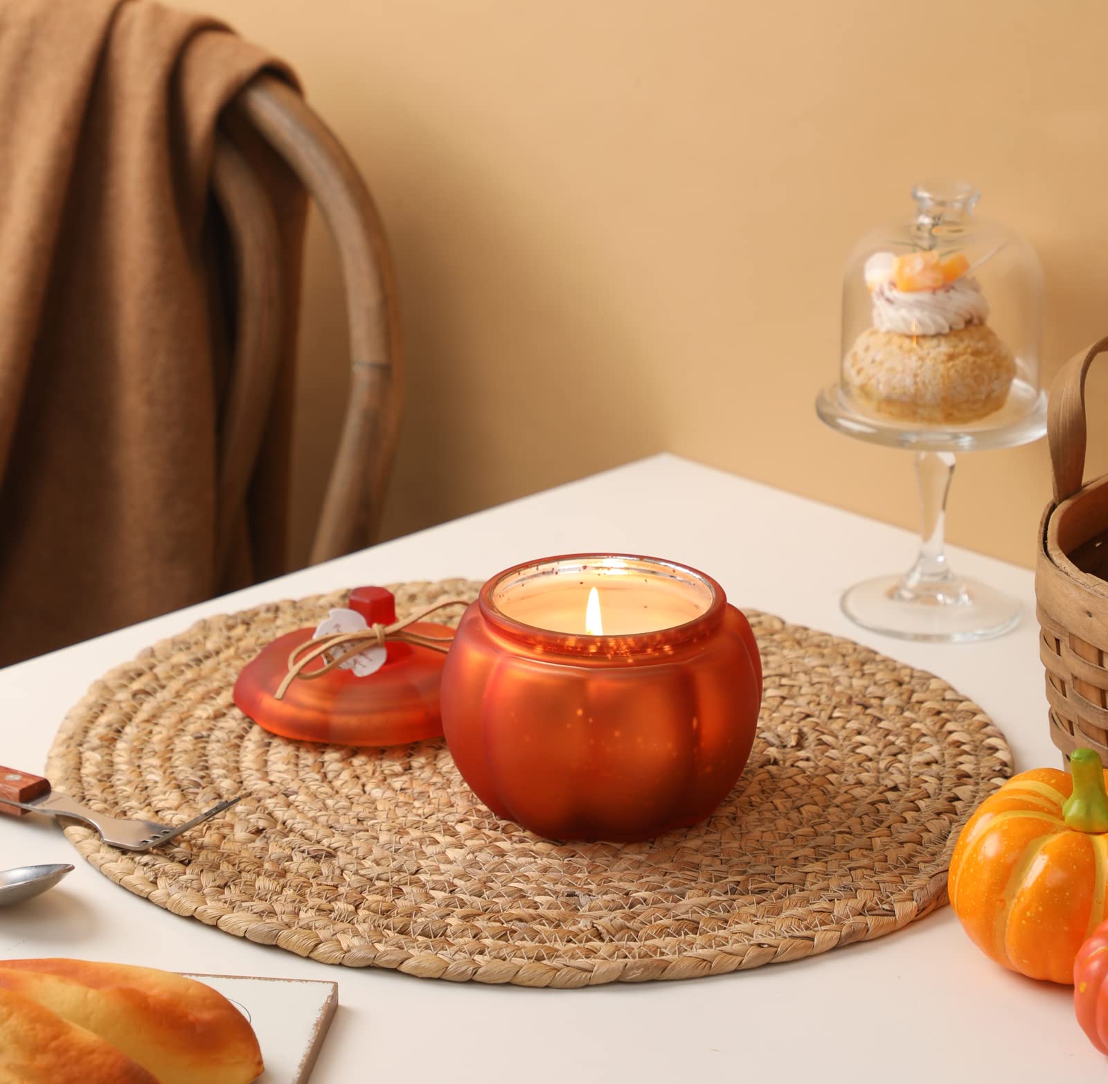 Herbstkerzen Set – 3 Duftkerzen Im Glas (Hello Fall, Gewürz, Apfelkürbis), Je 200 Ml, Aus Sojawachs